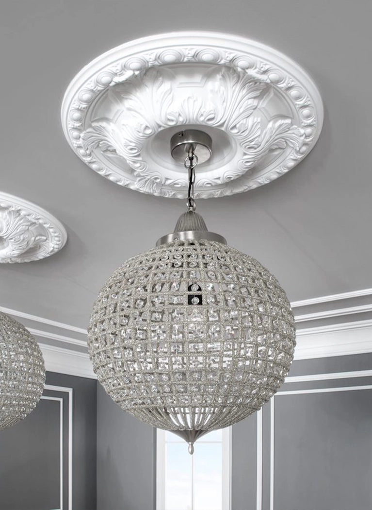 ARSTYL Ceiling Rose with a crystal chandelier | DecorMania UK
